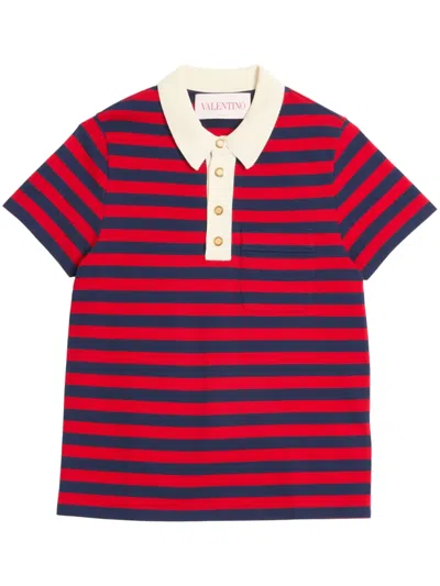 VALENTINO STRIPED COTTON POLO SHIRT