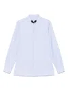 Valentino Cotton Shirt With Striped Pattern And Embroidered Motif In White