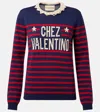 Valentino Knitwear Sweater Asymmetric Neck Design In Blue