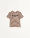 Valentino Striped Cotton T-shirt With Chez Print In There Is No Color Specification For This Product.