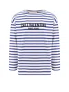 Valentino Chez Logo Long-sleeved Stripe T-shirt In Blue