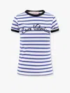 Valentino Ivory Striped Jersey Embroidered T-shirt