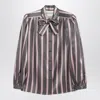 Valentino Striped Crepe De Chine Shirt