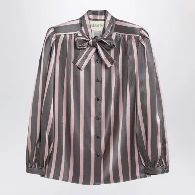 VALENTINO STRIPED CREPE DE CHINE SHIRT