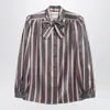 Valentino Striped Crepe De Chine Shirt In Multi