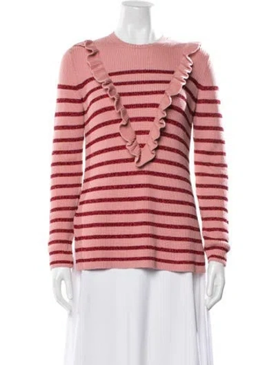Pre-owned Valentino Striped Crew Neck Sweater In Pink