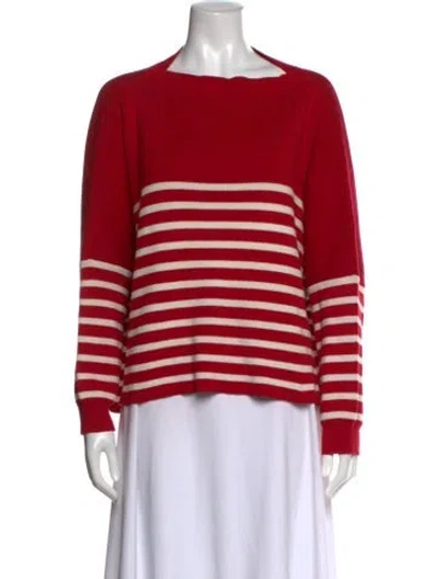 Pre-owned Valentino Striped Crew Neck Sweater In Red
