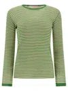 Valentino Striped Silk Knit Long-sleeve Sweater