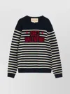 Valentino Garavani Crewneck Sweater With Bold Jacquard Motif In Black