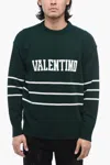 Valentino Logo-intarsia Crew-neck Jumper In Green