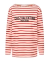 Valentino Womens Avorio Rosso Striped Brand-print Cotton-jersey T-shirt In Red