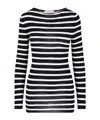 Valentino Striped Intarsia-knit Jumper In Black