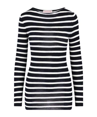 VALENTINO VALENTINO STRIPED LONG-SLEEVED SWEATER