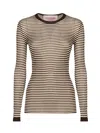 Valentino Striped Jersey In Brown