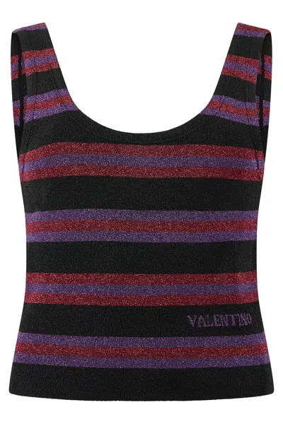 Valentino Striped Knit Top In Multi