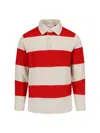 Valentino Striped Pattern Long Sleeves Polo Collar In Cream