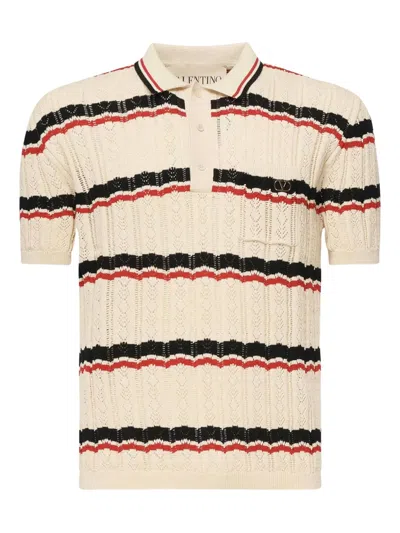 Valentino Polo Shirt Vlogo Signature In Multi