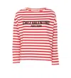 Valentino Womens Avorio Rosso Striped Brand-print Cotton-jersey T-shirt In Red