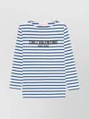 Valentino Long Sleeve Cotton T-shirt With Striped Pattern