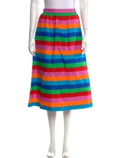 Pre-owned Valentino Striped Midi Length Skirt In Multi
