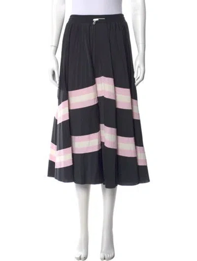 Pre-owned Valentino Striped Midi Length Skirt In Multi