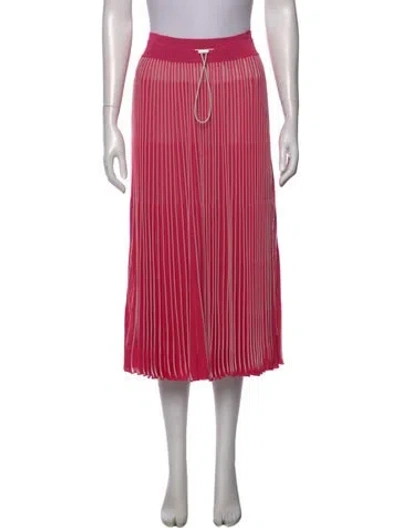 Pre-owned Valentino Striped Midi Length Skirt In Pink