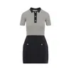Valentino Multicolor Cotton Mini Dress In Black