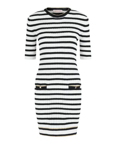 Valentino Striped Mini Dress In Multi
