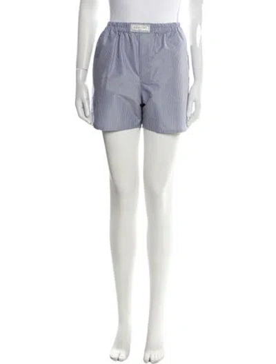 Pre-owned Valentino Striped Mini Shorts In Blue