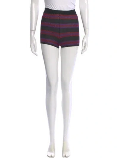 Pre-owned Valentino Striped Mini Shorts In Multi
