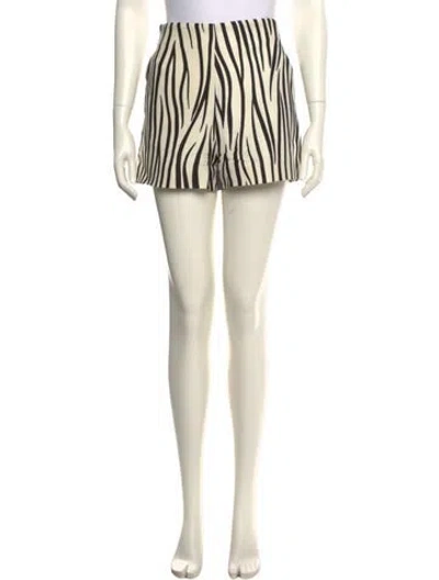 Pre-owned Valentino Striped Mini Shorts In Neutral