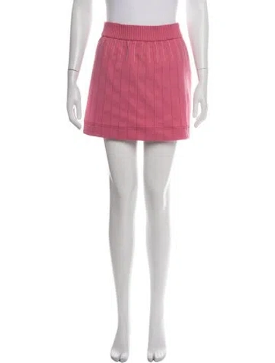 Pre-owned Valentino Striped Mini Skirt In Pink
