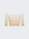 Valentino Striped Off-shoulder Cropped Top In Multi