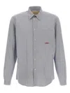Valentino Garavani Striped Shirt Shirt And Blouse Light Blue In Gray