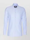Valentino Cotton Shirt With Striped Pattern And Embroidered Motif In Blue