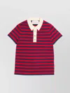 Valentino Garavani Striped Polo Shirt In Blue