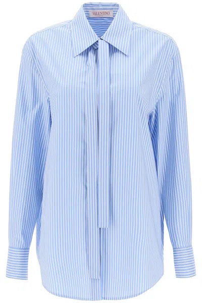 VALENTINO STRIPED POPLIN SHIRT IN MIXED COLOURS