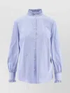 Valentino Hemd Aus Classic Stripe Popeline Frau Iris Liliac 48 In Blue
