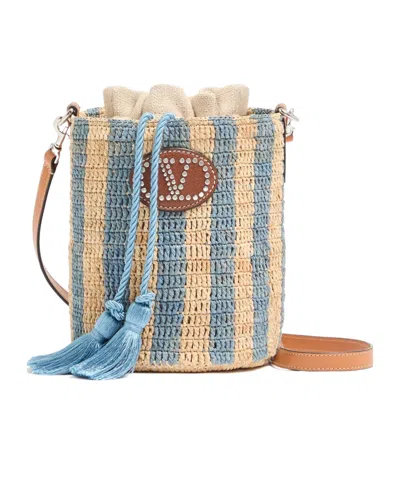VALENTINO GARAVANI VALENTINO VLOGO SIGNATURE STRIPED SMALL BUCKET BAG