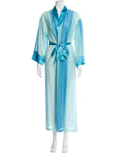 Pre-owned Valentino Striped Robe In Blue