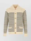 Valentino Striped Shawl Collar Cardigan Pockets