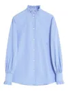 Valentino Hemd Aus Classic Stripe Popeline Frau Iris Liliac 48 In Blue