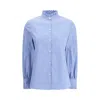 Valentino Hemd Aus Classic Stripe Popeline Frau Iris Liliac 48