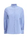 Valentino Hemd Aus Classic Stripe Popeline Frau Iris Liliac 48