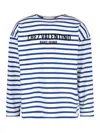 Valentino Chez Logo Long-sleeved Stripe T-shirt In Blue
