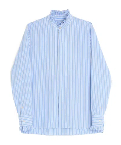 Valentino Striped Button-up Shirt In Blue