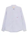 Valentino Garavani Striped Shirt Shirt And Blouse Light Blue In Black