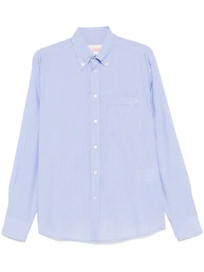 Valentino Striped Shirt In Blue