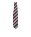 Valentino Silk Striped Jacquard Tie In Red