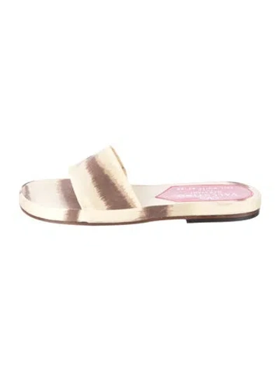 Pre-owned Valentino Garavani Striped Slides In Pink